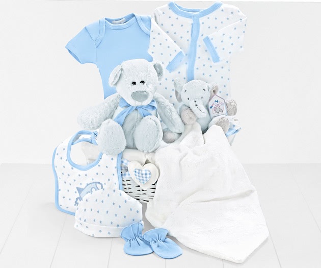 Baby Bear Comfort Blanket & Clothing Set in Blue